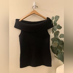 STUNNING Vintage Ralph Lauren Rugby 100% Wool Off The Shoulder Sweater Tank